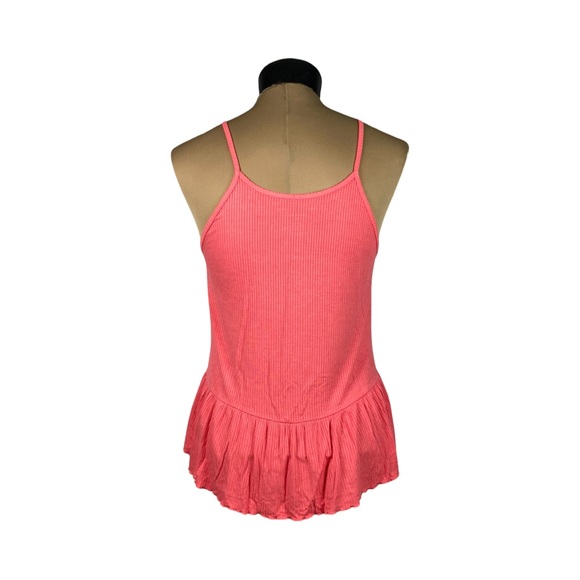 American Eagle Soft & Sexy Ribbed Cropped Flutter Hem Racer Back Tank Size S - Picture 5 of 13